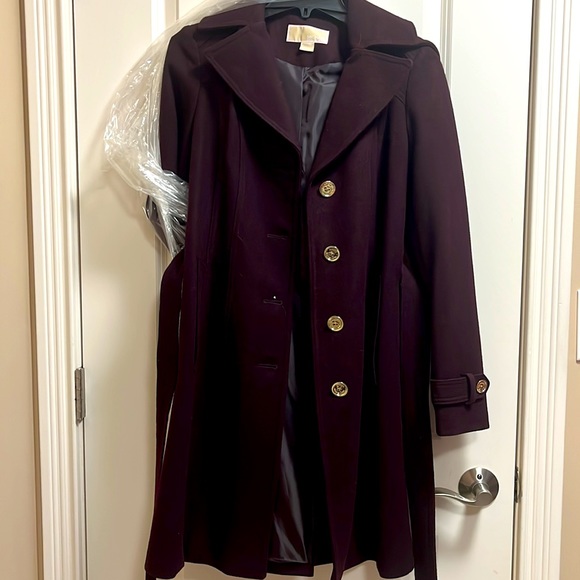 MICHAEL Michael Kors – Missy Belted Wool Blend Trench Coat - Picture 3 of 5